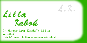 lilla kabok business card